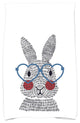 What's Up Bunny?, Holiday Animal Print Kitchen Towel, Blue