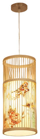Ypres | Creative Drum Japanese Chandelier made of Bamboo and Silk for Bedroom, B
