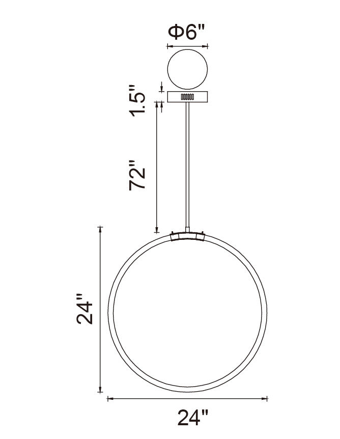 Hoops 1 Light LED Chandelier With Black Finish