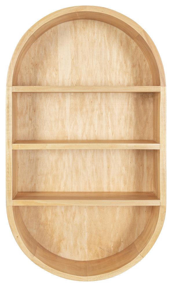 Hutton Wood Capsule Wall Shelf, Natural, 16x28