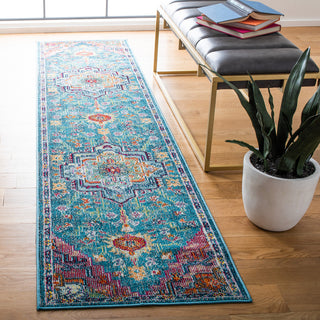Safavieh Crystal CRS501T Rug, Teal/Rose, 2'2" X 13'