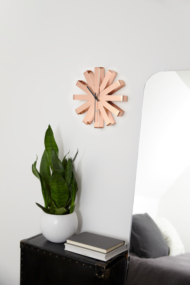 Ribbon Wall Clock, Copper