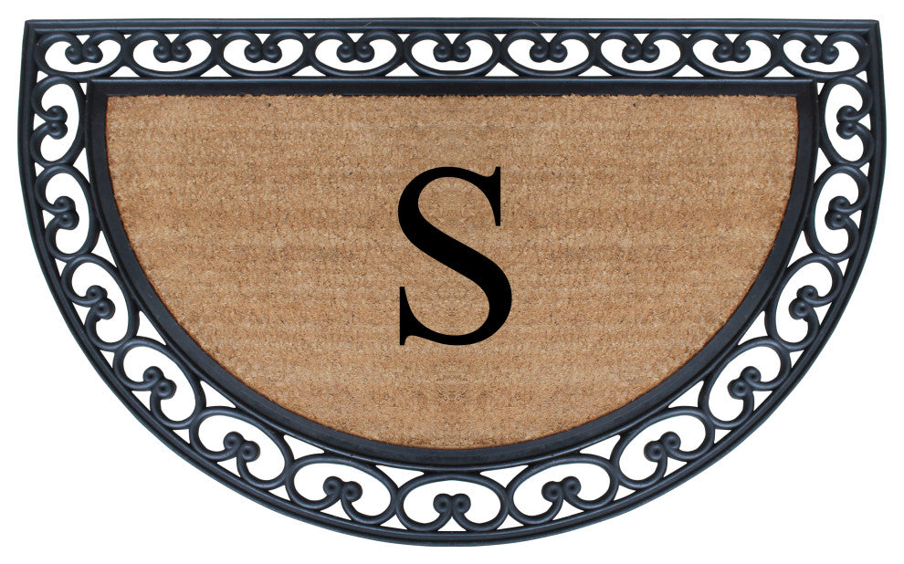 A1HC Half Round 30"x48" Double Door Monogrammed Doormat, S