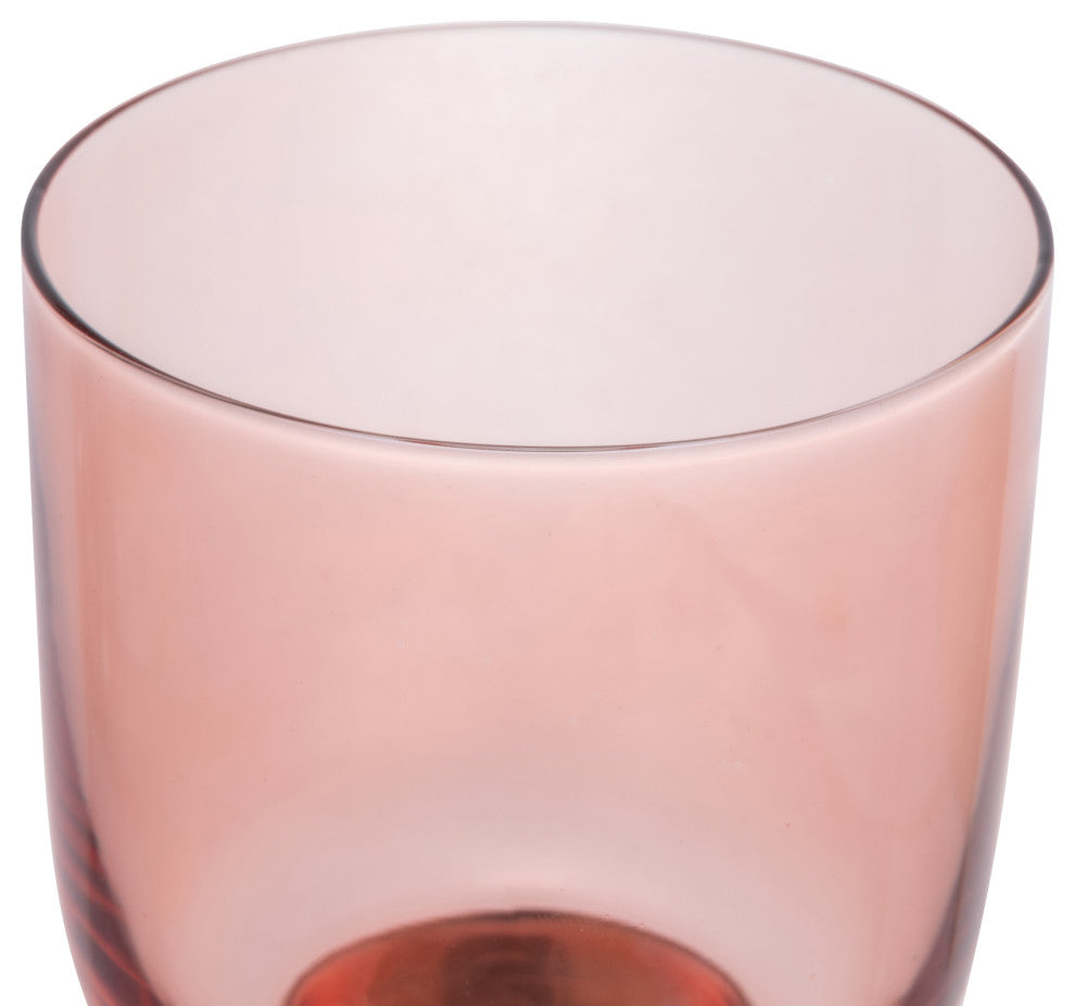 Hand Blown Footed Drinking Glasses, 6 Ounces, 4 Assorted Colors