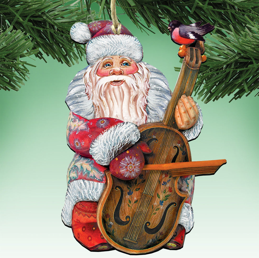Violin Santa Ornament