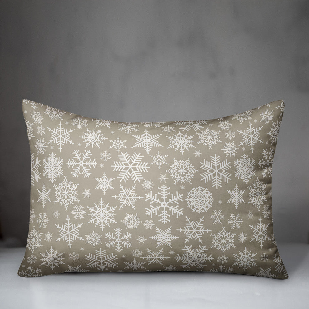 Snowflake Pattern 14"x20" Throw Pillow Cover