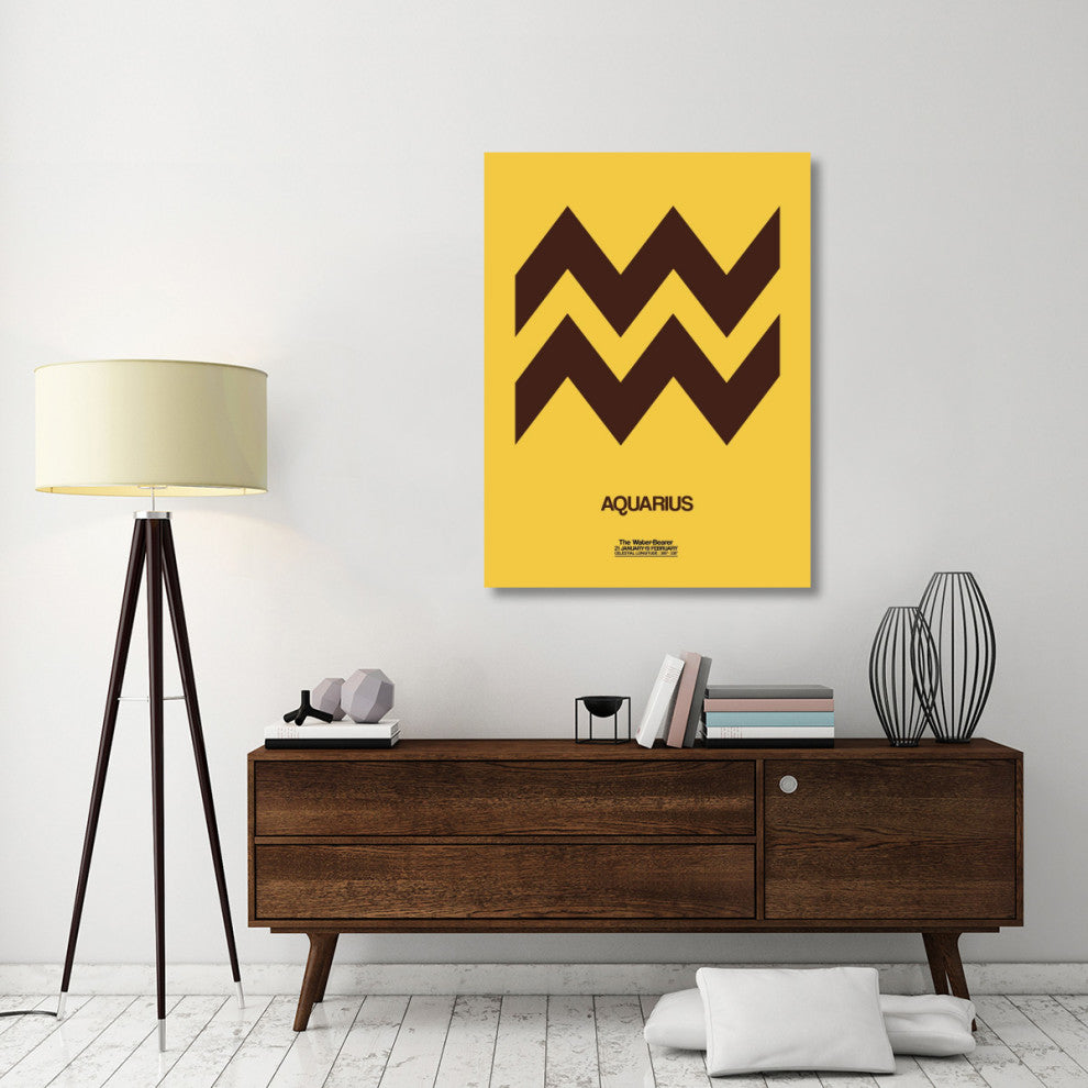 "Aquarius Zodiac Sign Brown" Fine Art Print