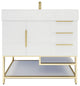 Madison 36" Freestanding Vanity with Reinforced Acrylic Sink, High Gloss White