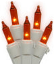Vickerman W4W1012 Amber Mini Light On White Wire, Long Christmas Light Strand