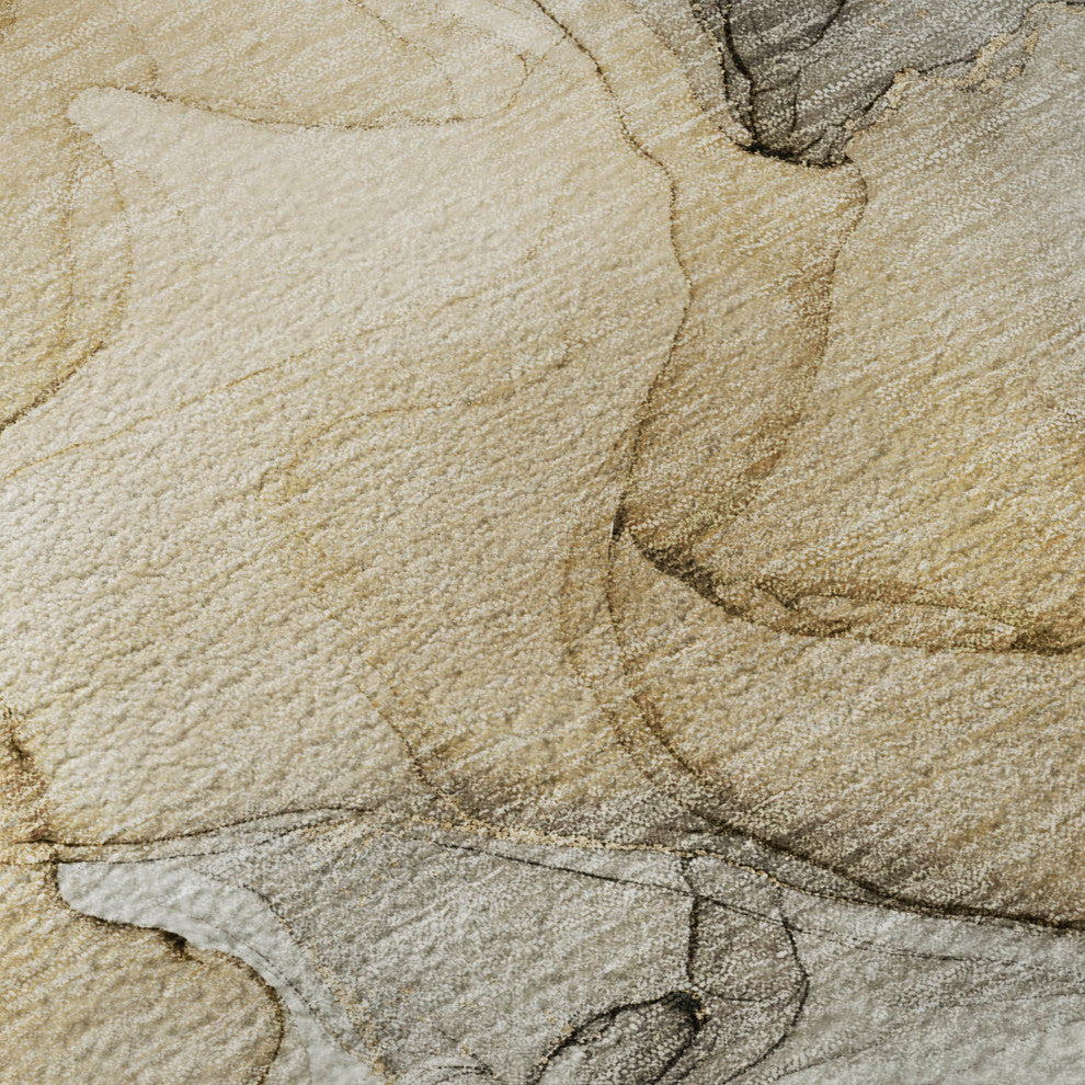 Premium Machine Washable Mayfield AMF504 Brown 8' x 8' Round Rug