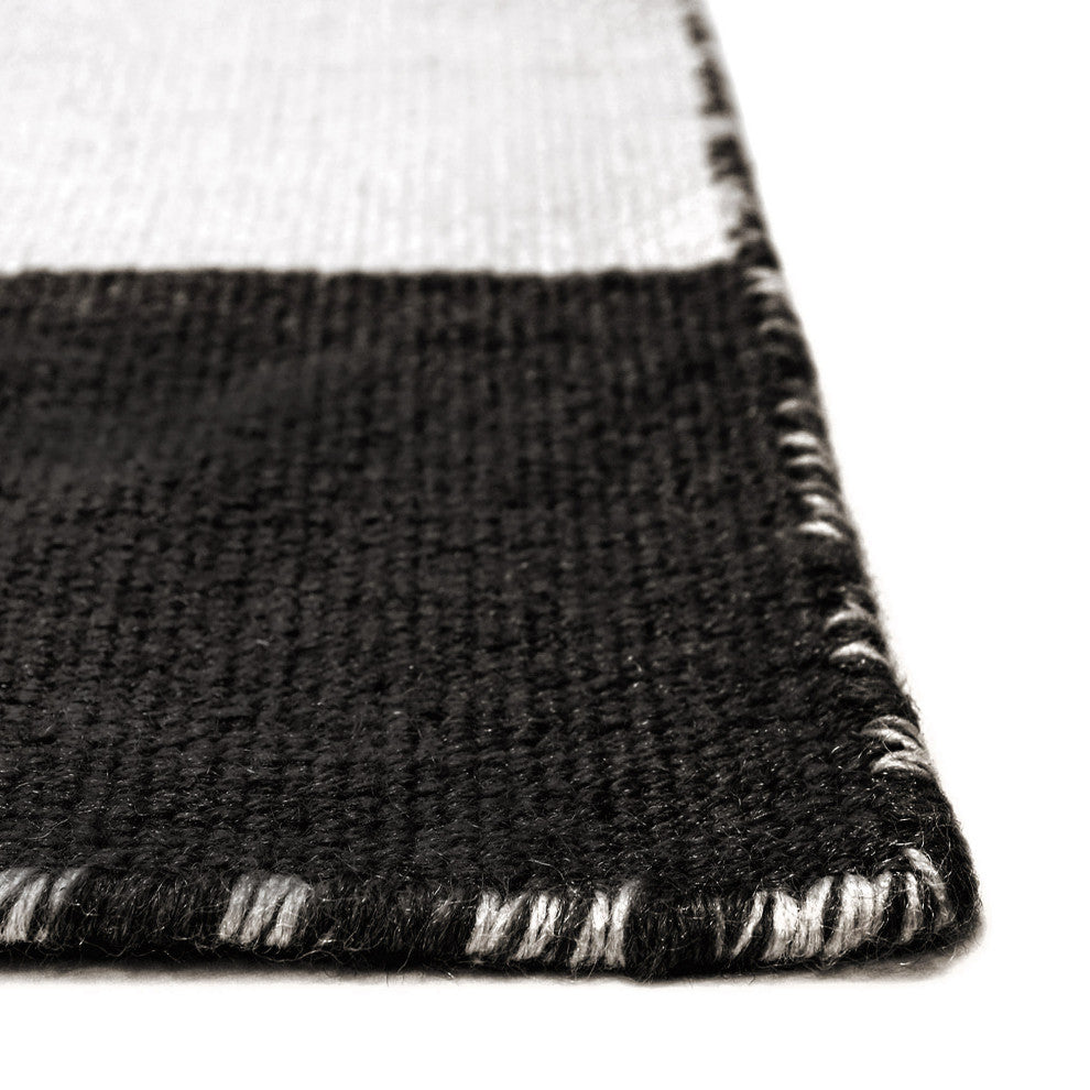 Sorrento Rugby Stripe Indoor/Outdoor Rug, Black, 8' Square