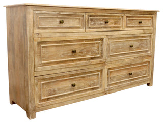 Jenna 7-Drawer Solid Wood Dresser, Natural Finish