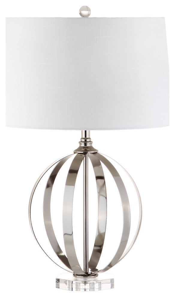 Logan 26" Metal Orb Table Lamp, Polished Nickel