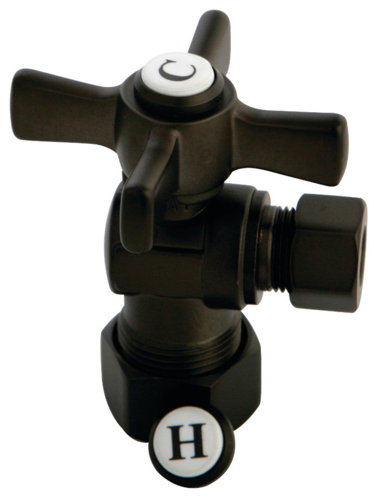 Kingston 5/8" X 3/8" OD Comp Angle Stop w/Handle, Oil Rubbed Bronze