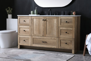 Home Living 60" SIngle Bathroom Vanity, Natural Oak