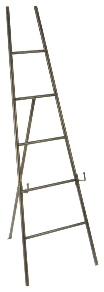 55"H Black Metal Ladder Tripod Floor Easel