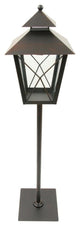 34" Black and Red Metal Candle Lantern Christmas Decoration