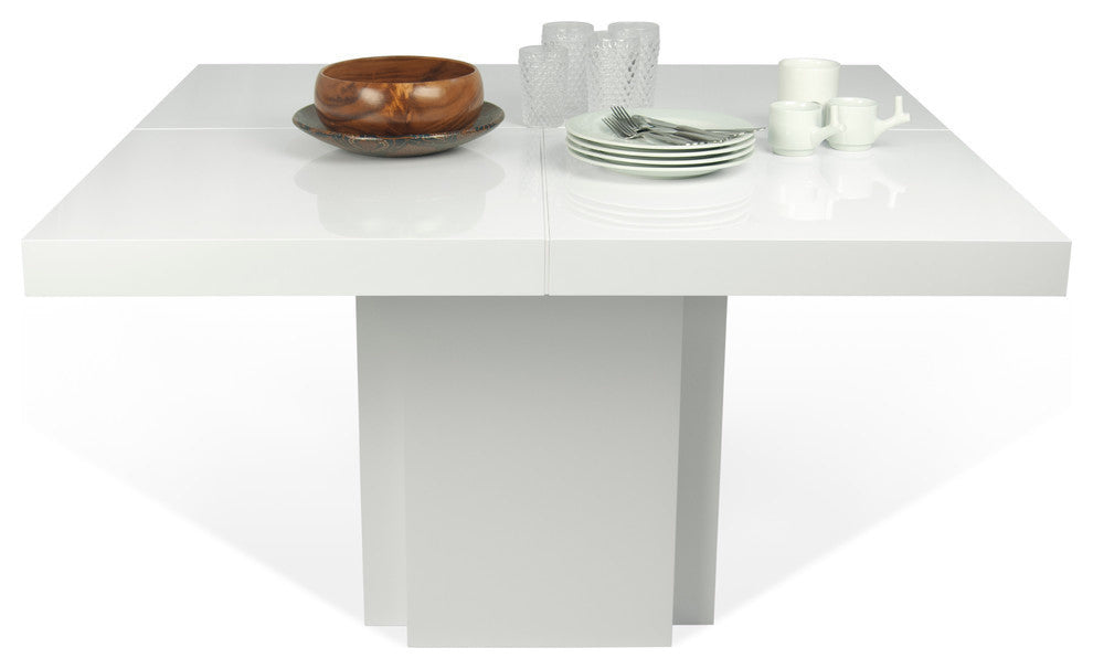 Dusk 59" Dining Table, High Gloss White