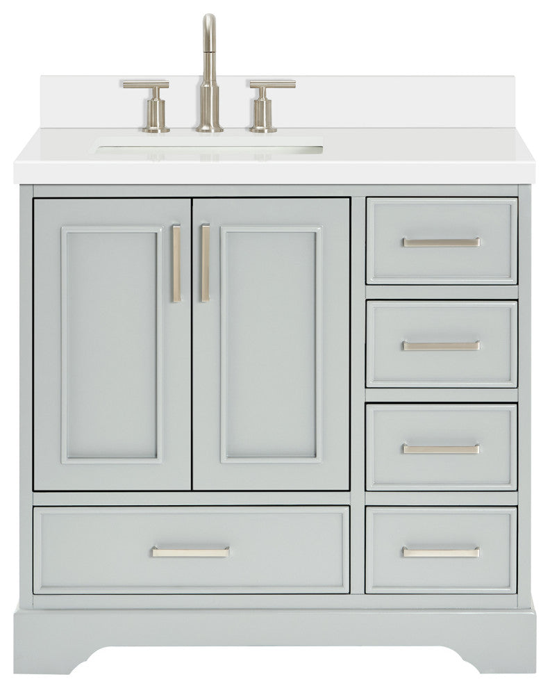 Ariel Stafford 37" Single Left Offset Rectangle Sink Bathroom Vanity