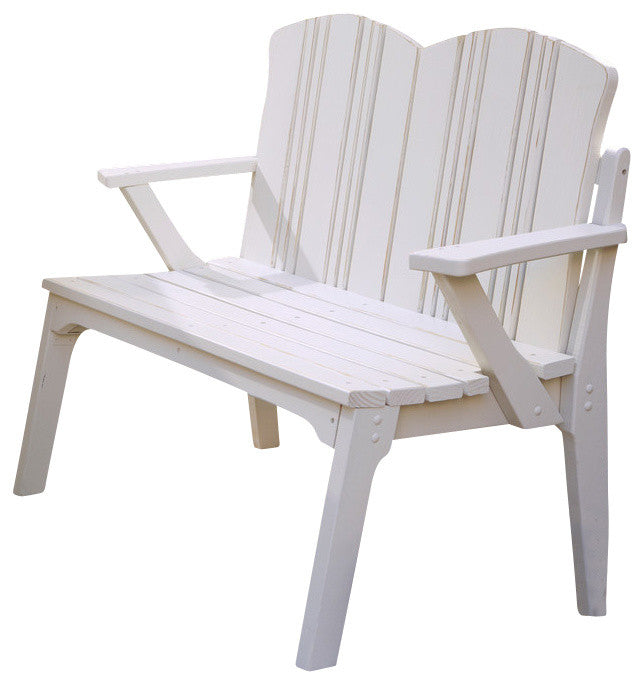 Carolina Preserves 2-Seat Bench With Back, Island Green Wash