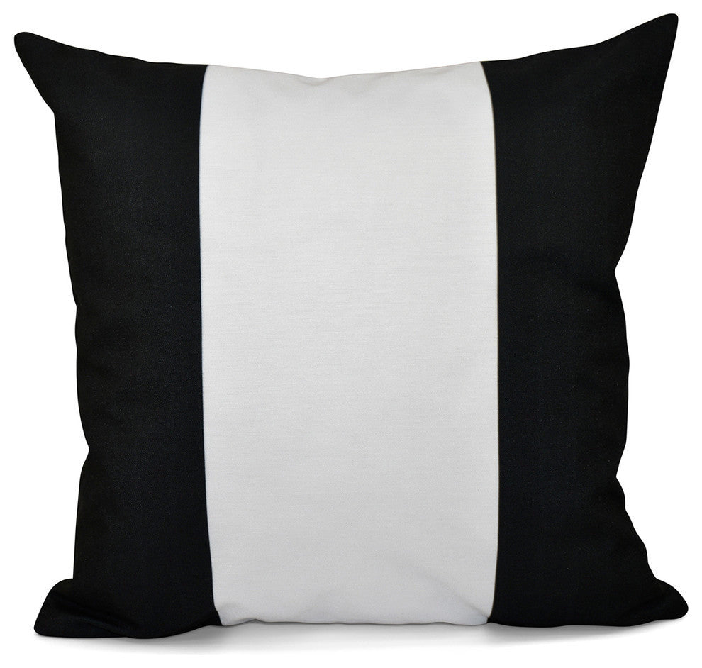 Big Stripe, Vertical Decorative Pillow, Black, 18"x18"
