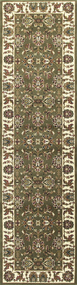 HomeRoots 7' x 10' Polypropylene Green or Ivory Area Rug