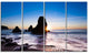 Sunset at Rodeo Beach Panorama, Seashore Canvas Print, 48"x28", 4 Panels