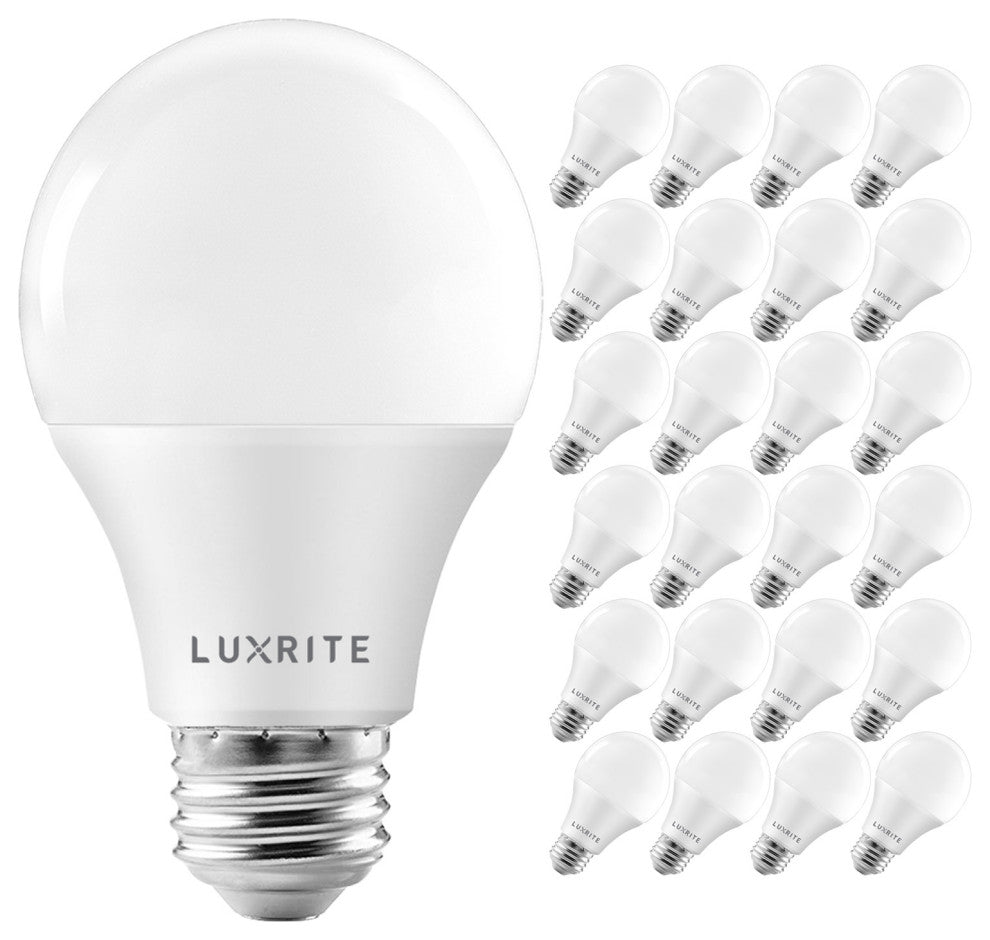 Luxrite A19 LED Bulb 1100lm Bright White 11W Enclosed Rated E26 24 Pack