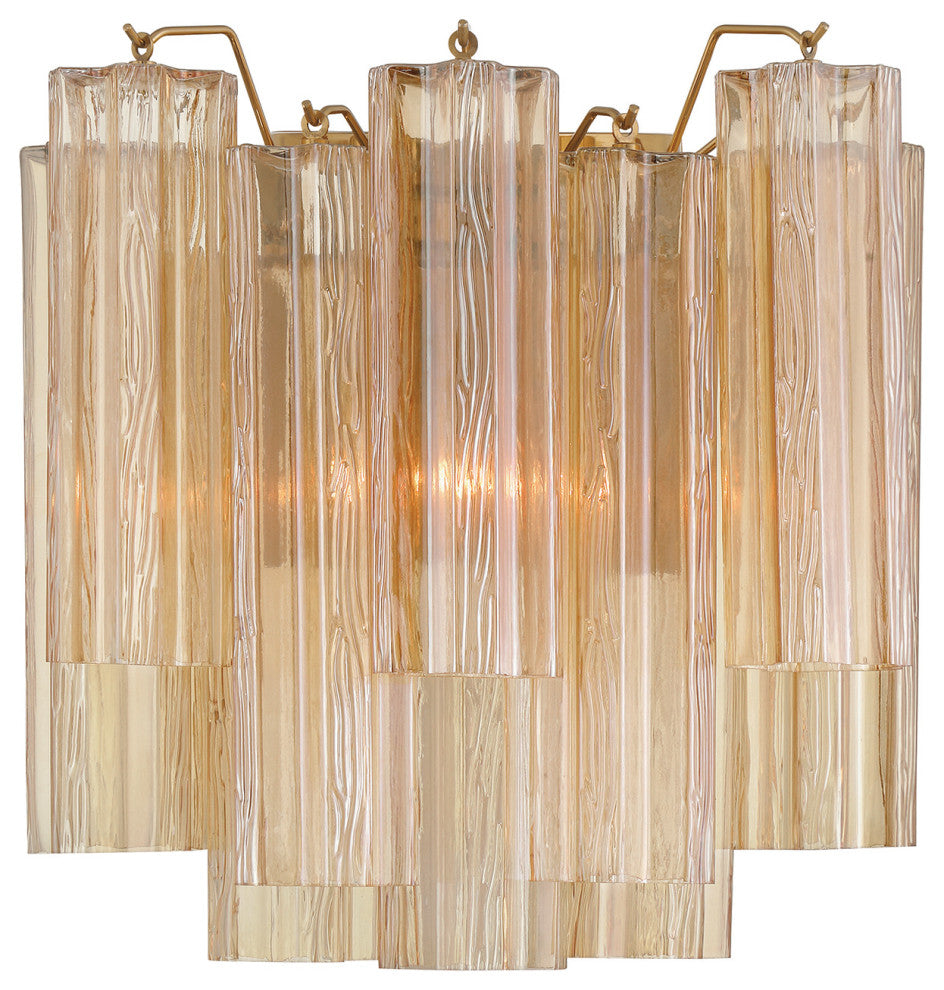 Crystorama Lighting Group ADD-303-AM Addis 2 Light 15" Tall Wall - Aged Brass