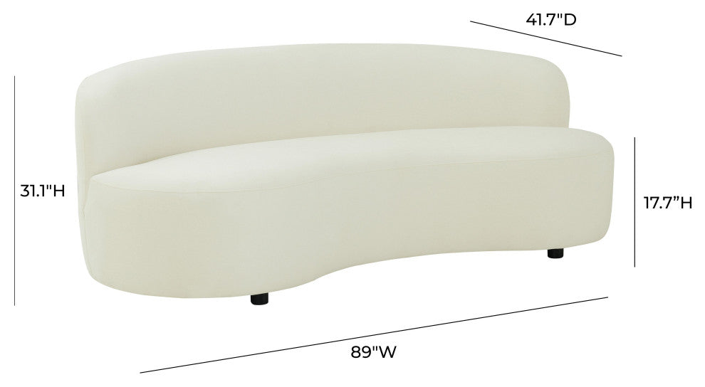 TOV Furniture Cannellini Cream Velvet Sofa