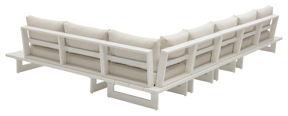Maldives Cream Water Resistant Fabric Outdoor Patio Modular Sectional