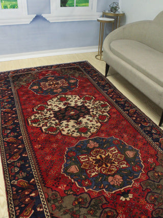 Vintage Distressed Charles Red Rug