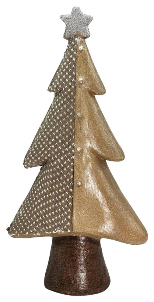 18" Brown Textured Eco-Friendly Christmas Tree Tabletop Figure