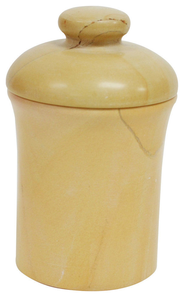 Moxie Collection Marble Bathroom Jar, Teak