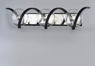 Maxim 35106 Curlicue 3 Light 30"W Bathroom Vanity Light - Black / Polished