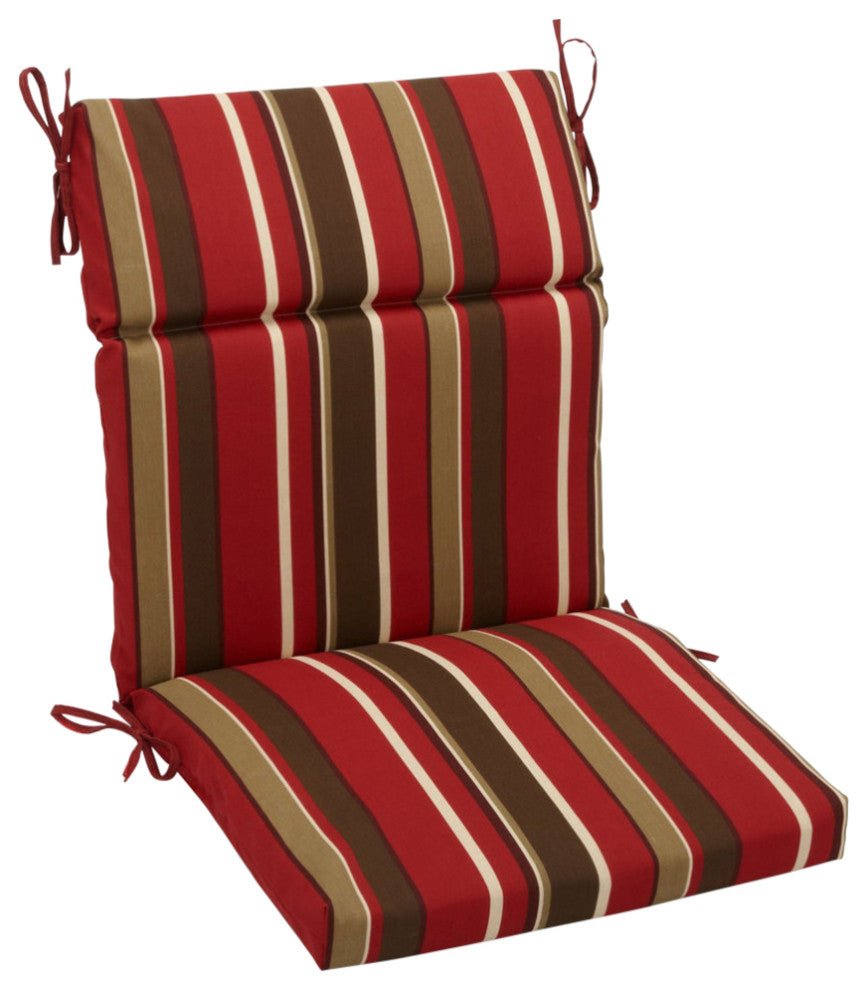 22"x45" Outdoor Squared Seat/Back Chair Cushion, Montserrat Sangria