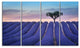 Lonely Trees Uphill on Sunset, Landscape Canvas Art Print, 48"x28", 4 Panels