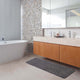 Bath Rug Memory Foam Mat 3D Pebble, Dark Gray, Runner Mat 48"