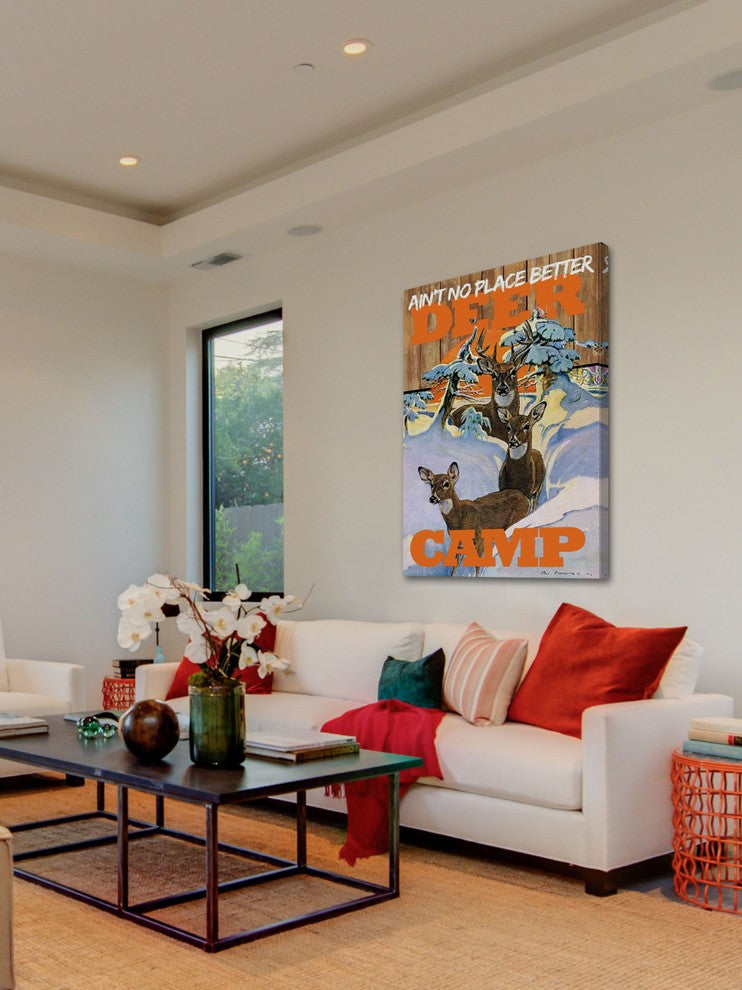 "Deer Camp" Painting Print on Canvas by Saturday Evening Post