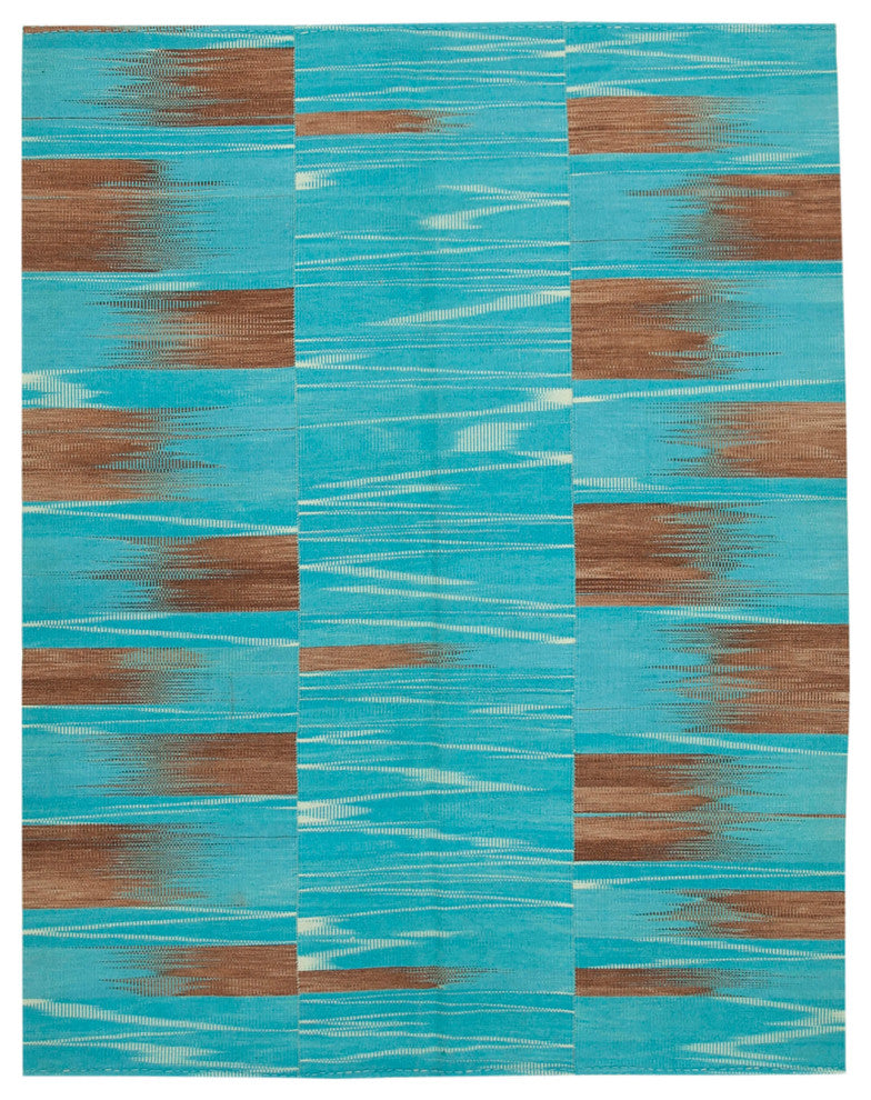 Rug N Carpet - Handmade Oriental 6' 11'' x 8' 11'' Modern Design Wool Kilim Rug