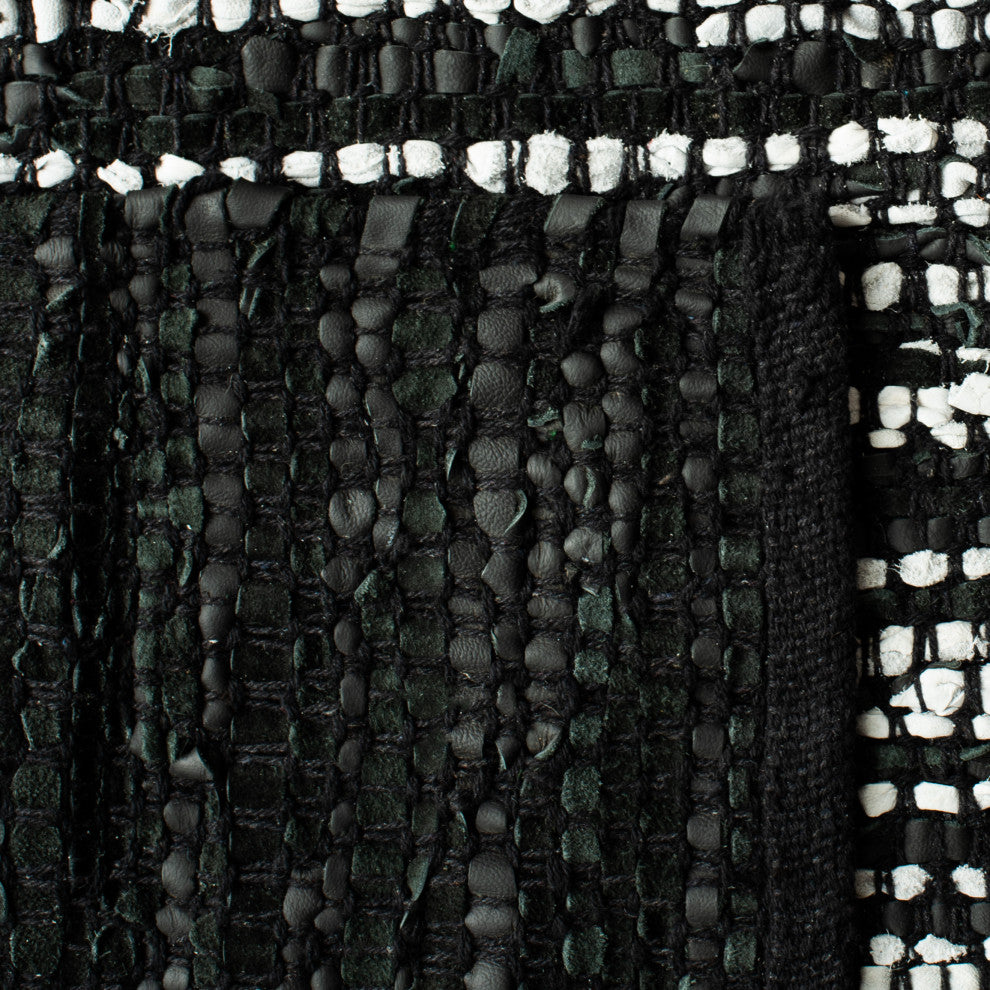 Safavieh Vintage Leather Collection, VTL388 Rug, Light Grey/Black, 8'x10'