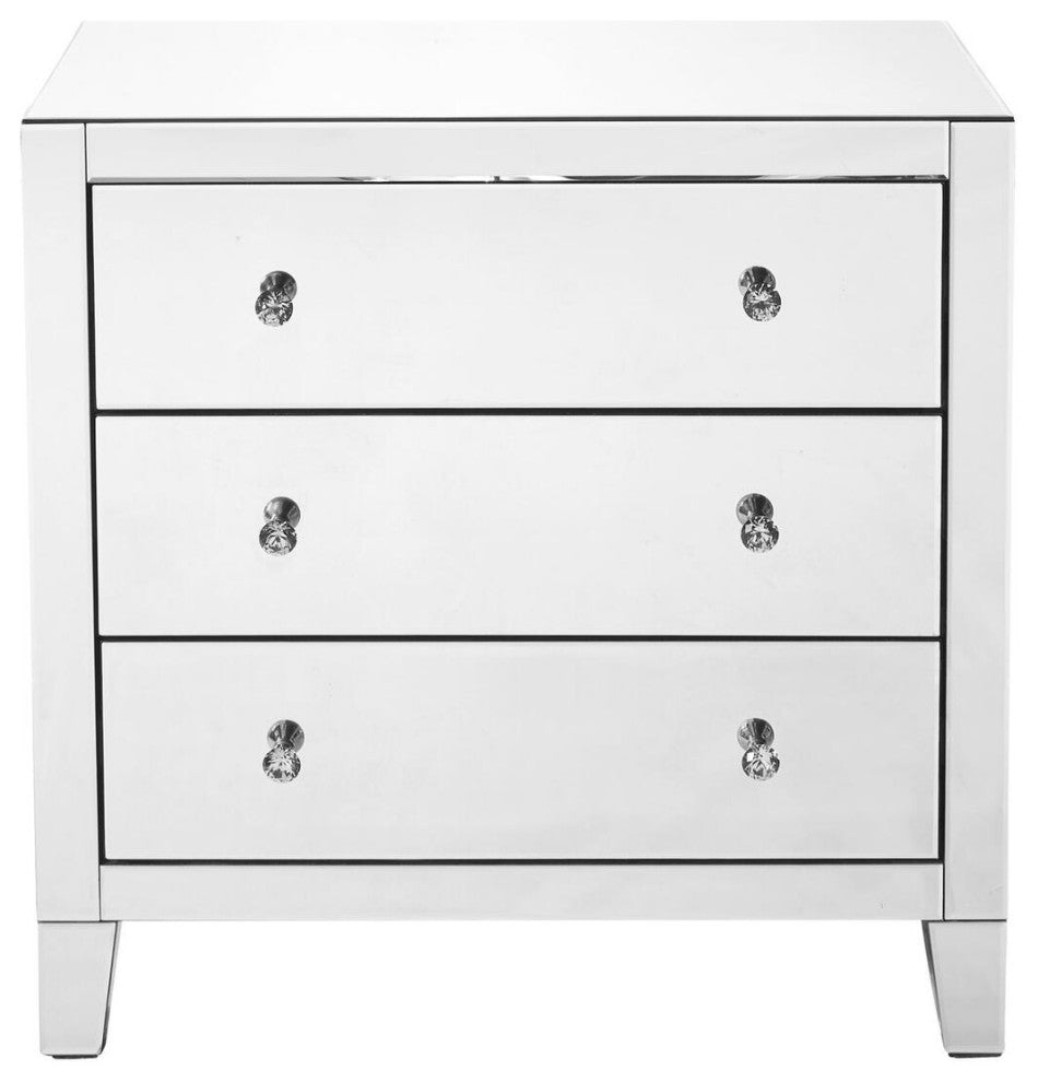 3 Drawers Dresser 32 X16 X 32" In Clear Mirror