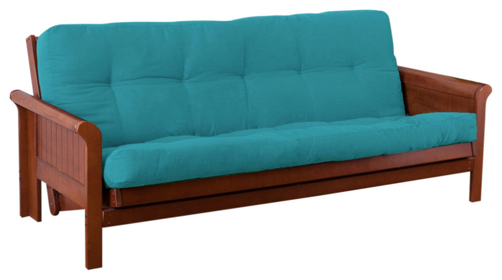 Blazing Needles Renewal 6" Twill Full Futon Mattress, Aqua Blue