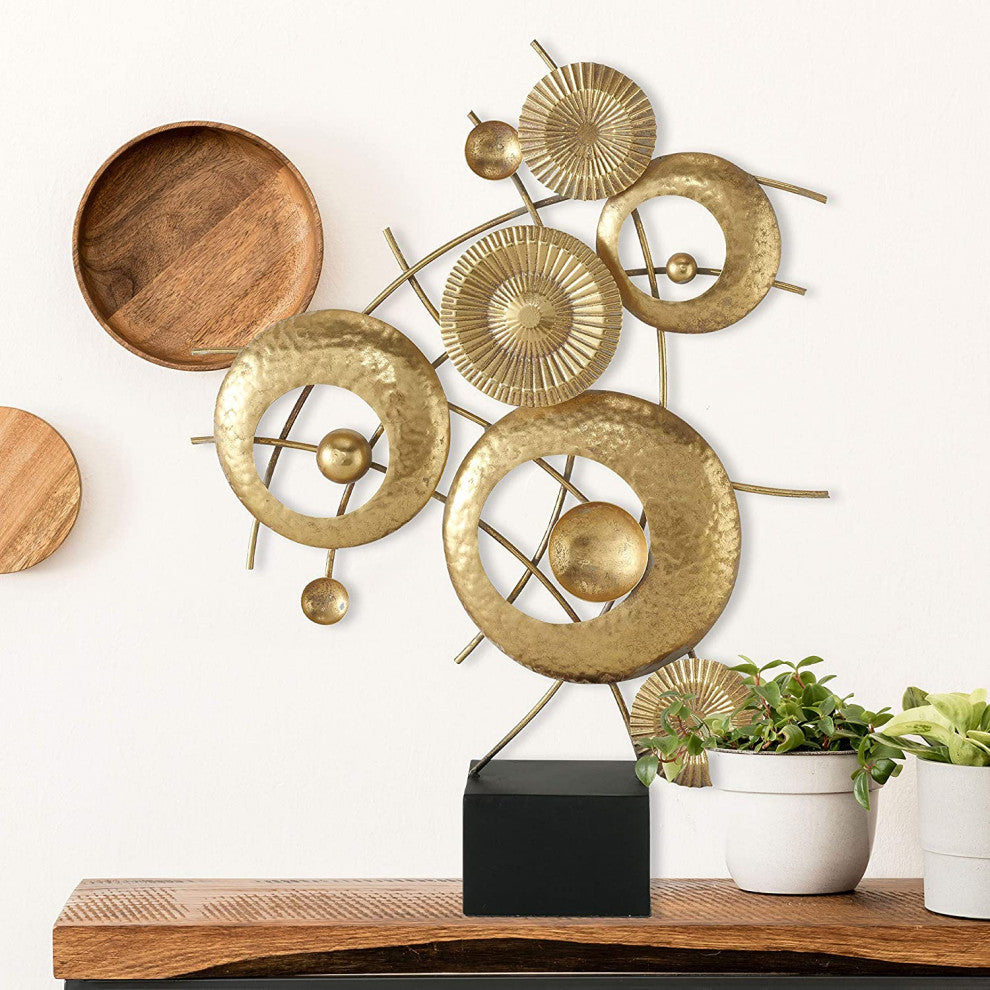 Connected Rings Welded Sculpture, Gallery Base
