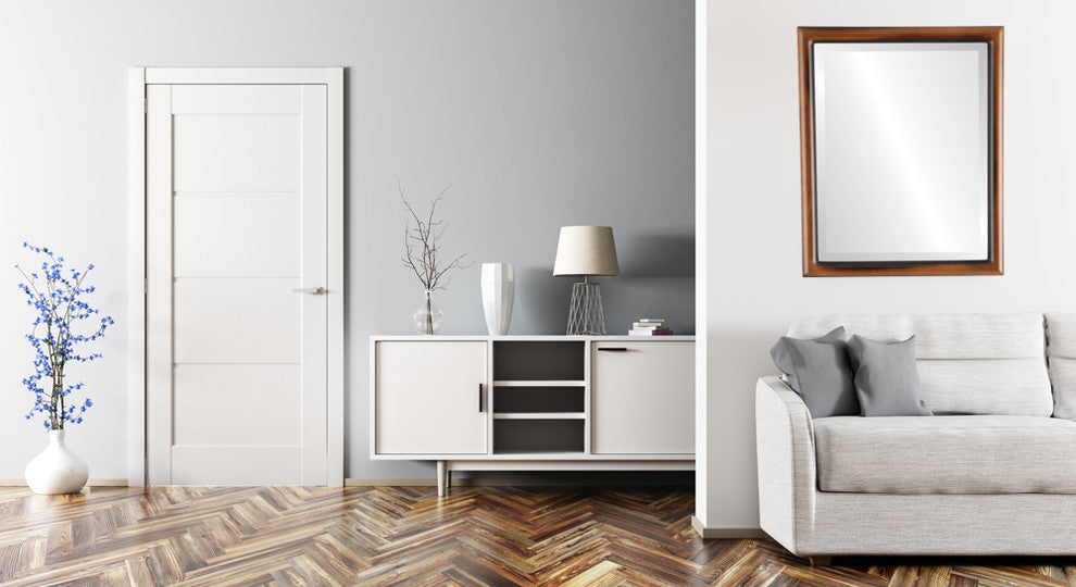 Pasadena Framed Rectangle Mirror, Walnut, 17"x21"