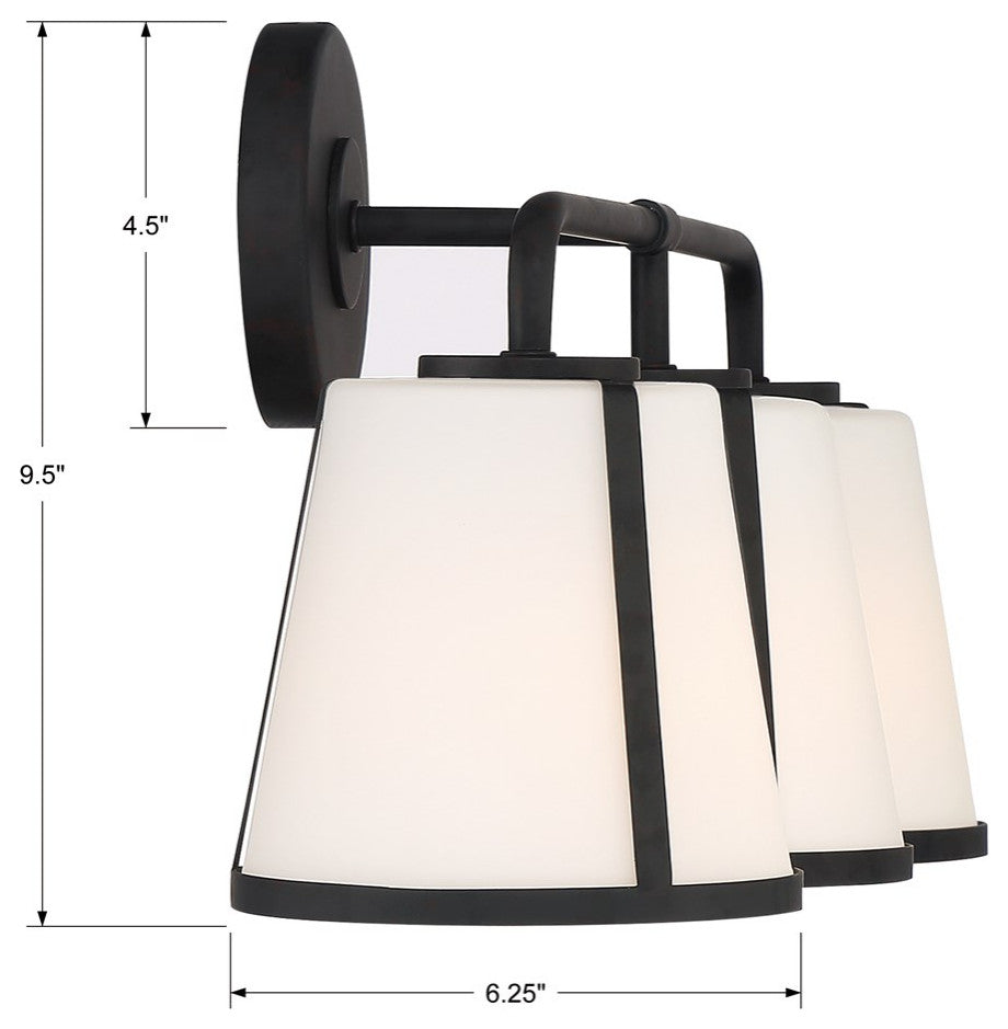 Crystorama Fulton 3 Light Bath Vanity FUL-913-BK, Black