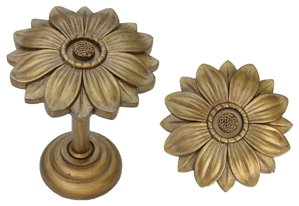 Bloom Drapery Medallion, Renaissance Gold, Set of 2