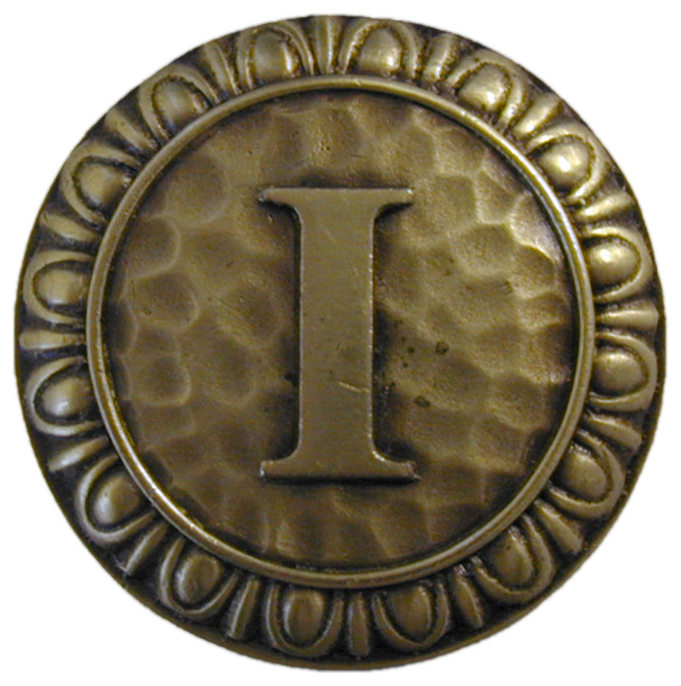 Initial A Knob Antique Brass, Antique Brass, I