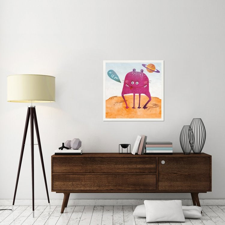 "Alien Friend Number 2" Framed Canvas Giclee by Skip Teller, 33x33"