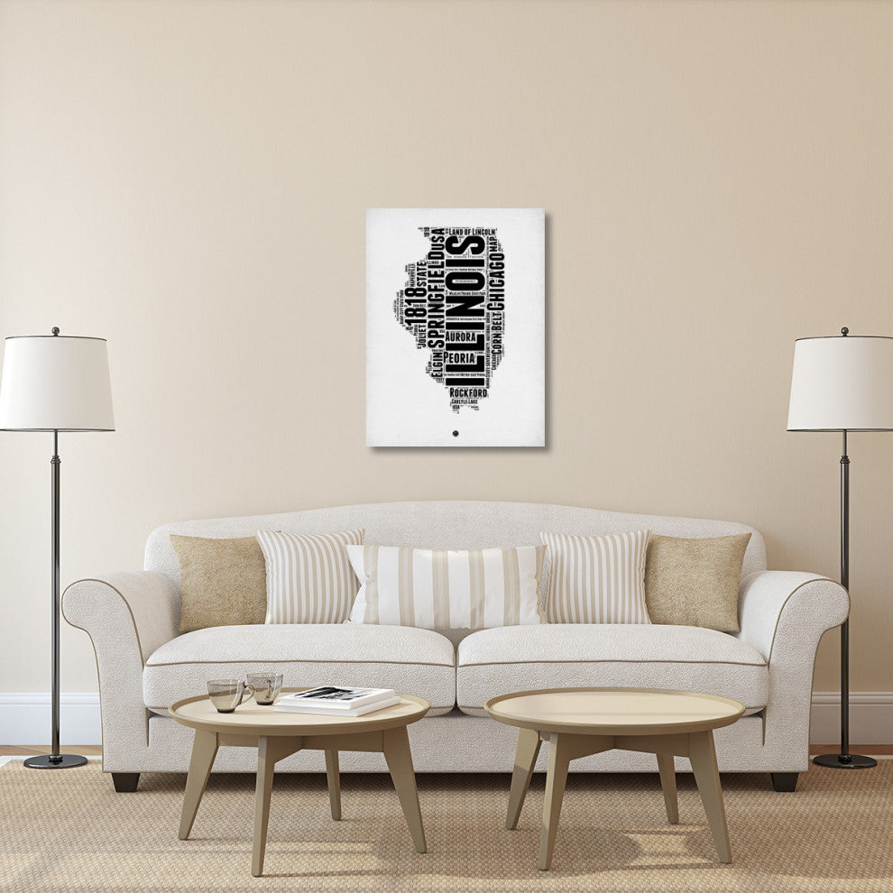 "Illinois Word Cloud 2" Fine Art Print